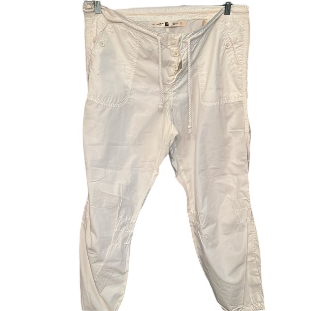Gap size 14 white jogger pant cargo pockets lightweight crisp white  NWOT